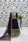 OC 196 Heavy Faux Georgette With Embroidery Siqunce Work Gown With Dupatta Bulk Orders In India